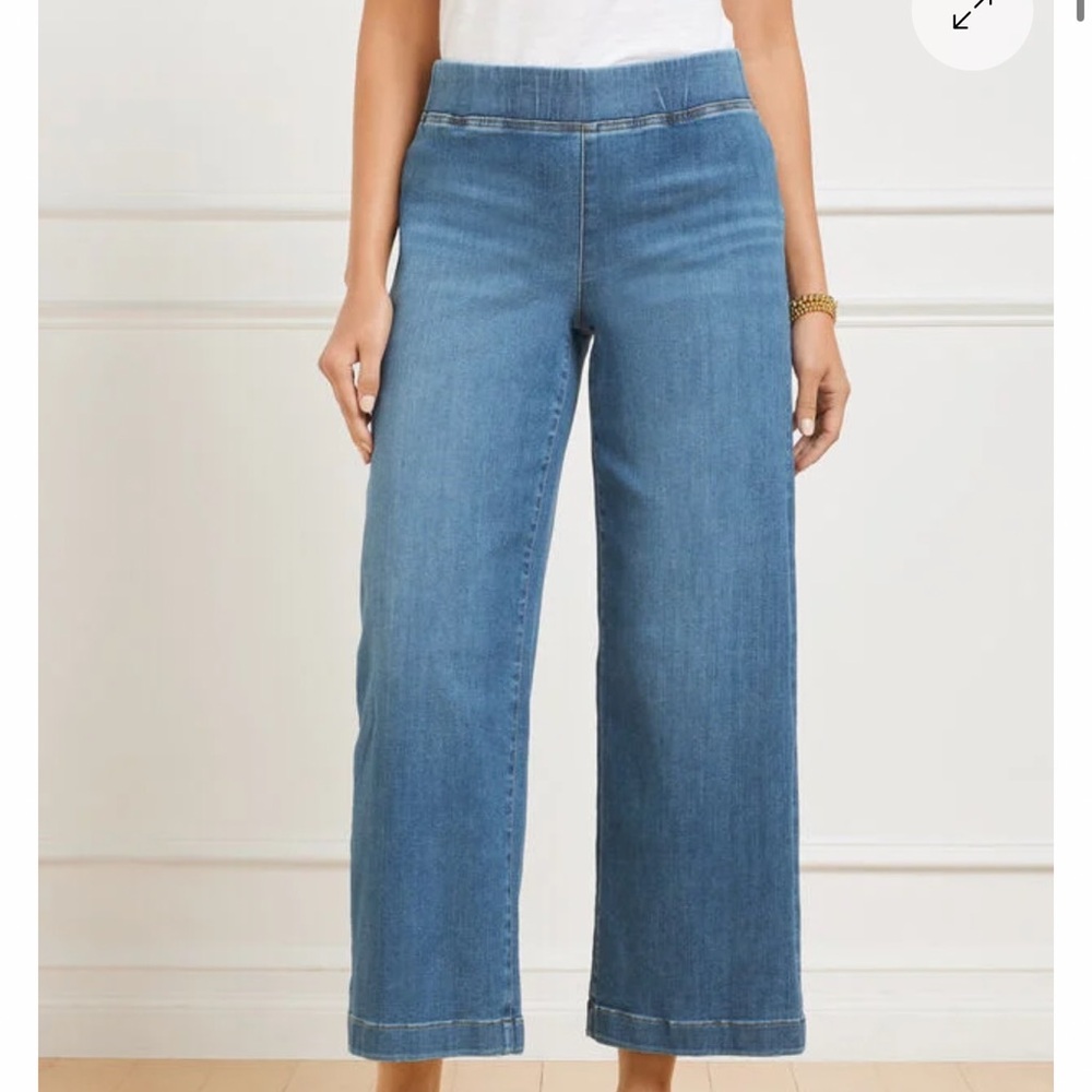 Talbots Denim  Andalusia Travel  Pull-On Wide-Leg cropped jeans SOLD OUT on line